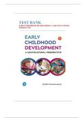 Test Bank For Early Childhood Development&comma; A Multicultural Perspective 8th Edition&comma; Jeffrey Trawick