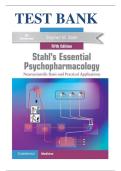 TEST BANK FOR Stahl's Essential Psychopharmacology&colon; Neuroscientific Basis and Practical Applications