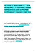 NC ADJUSTER LICENSE PRACTICE EXAM WITH CORRECT ACTUAL QUESTIONS AND CORRECTLY WELL DEFINED ANSWERS LATEST ALREADY GRADED A&plus; 2025 - 2026