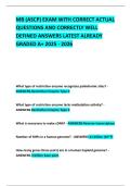 MB &lpar;ASCP&rpar; EXAM WITH CORRECT ACTUAL QUESTIONS AND CORRECTLY WELL DEFINED ANSWERS LATEST ALREADY GRADED A&plus; 2025 - 2026