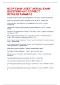 BCOP EXAM LATEST ACTUAL EXAM QUESTIONS AND CORRECT DETAILED ANSWERS