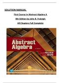 SOLUTION MANUAL First Course in Abstract Algebra A  8th Edition by John B&period; Fraleigh  All Chapters Full Complete
