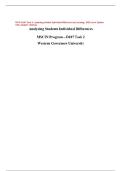 WGU D187 Task 2&colon; Analyzing Student Individual Differences in Learning &vert; 2025 Latest Update with complete solutions&period;