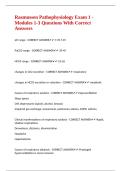 Rasmussen Pathophysiology Exam 1 - Modules 1-3 Questions With Correct Answers