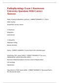 Pathophysiology Exam 1 Rasmussen University Questions With Correct Answers