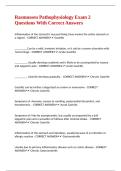 Rasmussen Pathophysiology Exam 2 Questions With Correct Answers