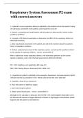 Respiratory System Assessment P2 exam with correct answers