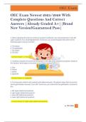 OEC Exam Newest 2025&sol;2026 With  Complete Questions And Correct  Answers &vert;Already Graded A&plus;&vert;&vert;Brand  New Version&excl;Guaranteed Pass&vert; 