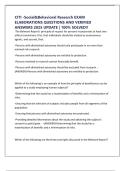 CITI -Social&Behavioral Research EXAM ELABORATIONS QUESTIONS AND VERIFIED ANSWERS 2025 UPDATE &vert; 100&percnt; SOLVED&excl;&excl;