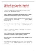 McKissock Basic Appraisal Principles I Final Exam Quiz With Correct Answers&period;