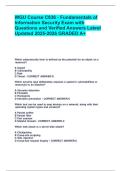 WGU Course C836 - Fundamentals of Information Security Exam with Questions and Verified Answers