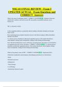 NSG 411 FINAL REVIEW - Exam 2  UPDATED ACTUAL   Exam Questions and  CORRECT  Answers