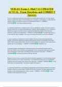 NUR 411 Exam 2 -Mod 7-11 UPDATED  ACTUAL  Exam Questions and CORRECT   Answers 