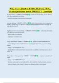 NSG 411   Bundled Exam Questions WITH  CORRECT Answers