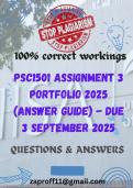 PSC1501 Assignment 3 PORTFOLIO 2025 (Answer Guide) - DUE 3 September 2025