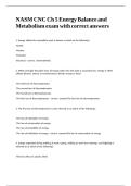 NASM CNC Ch 5 Energy Balance and Metabolism exam with correct answers&period;