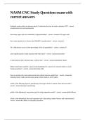 NASM CNC Study Questions exam with correct answers