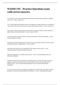 NASM CNC - Practice Questions exam with correct answers&period;