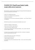 NASM CNC Final Exam Study Guide exam with correct answers