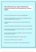 TEAS 2024 Exam Prep &sol; Expert Verified Actual  Questions & Answers for Guaranteed Pass &vert; Newest  Update&comma; 