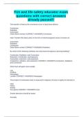 Fire and life safety educator exam questions with correct answers already passed&excl;&excl;