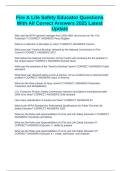 Fire & Life Safety Educator Questions With All Correct Answers 2025 Latest Update