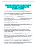 FIRE AND LIFE SAFETY EDUCATOR 1 EXAM SOLVED CORRECTLY TO SCORE A&plus; 2025&excl;&excl;