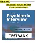 Test Bank For The Psychiatric Interview 5th Edition&lpar; Daniel J&period; Carlat &comma; 2025&rpar; All Chapters 1-34&vert; Newest Edition