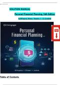 SOLUTION MANUAL Personal Financial Planning&comma; 16th Edition By BILLINGSLEY&comma; GITMAN All Chapters 1 - 15&comma; Completely Covered&period;