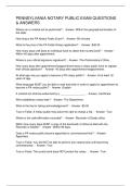 PENNSYLVANIA NOTARY PUBLIC EXAM QUESTIONS  & ANSWERS