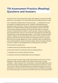 TSI Assessment Practice &lpar;Reading&rpar; Questions and Answers