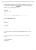 FUNDAMENTAL CRITICAL CARE SUPPORT CHAPTER 1 QUESTIONS AND ANSWERS