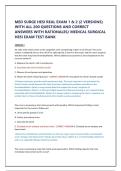 MED SURGE HESI REAL EXAM 1 & 2 &lpar;2 VERSIONS&rpar; WITH ALL 200 QUESTIONS AND CORRECT ANSWERS WITH RATIONALES&sol; MEDICAL SURGICAL HESI EXAM TEST BANK