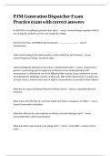 PJM Generation Dispatcher Exam Practice exam with correct answers&period;