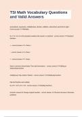 TSI Math Vocabulary Questions and Valid Answers