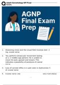 Adult-Gerontology NP Final Exam