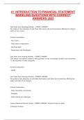 41&period; INTRODUCTION TO FINANCIAL STATEMENT MODELING QUESTIONS WITH CORRECT ANSWERS 2025