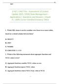 D 427 &sol; D427 Pre - Assessment V2 &lpar;Latest Update 2025 &sol; 2026&rpar; Data Management &ndash; Applications &vert; Questions and Answers &vert; Grade A &vert; 100&percnt; Correct &lpar;Verified Answers&rpar;&period; WGU