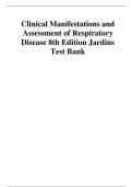 Test Bank for Clinical Manifestations and Assessment of Respiratory Disease 8th Edition Jardins complete all chapters