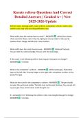 Karate referee Questions And Correct Detailed Answers &vert; Graded A&plus; &vert; New 2025-2026 Update
