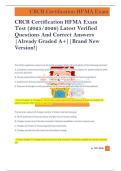CRCR Certification HFMA Exam  Test &lpar;2025&sol;2026&rpar; Latest Verified  Questions And Correct Answers  &vert;Already Graded A&plus;&vert;&vert;Brand New  Version&excl;&vert; 