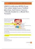 CRCR Certification HFMA Exam  Test &lpar;2025&sol;2026&rpar; Latest Verified  Questions And Correct Answers  &vert;Already Graded A&plus;&vert;&vert;Brand New  Version&excl;&vert; 