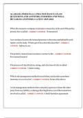 ALABAMA PERSONAL LINES INSURANCE EXAM QUESTIONS AND ANSWERS &lpar;VERIFIED AND WELL DETAILED ANSWERS&rpar; LATEST 2025-2026 