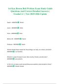 1st Kyu Brown Belt Written Exam Study Guide Questions And Correct Detailed Answers &vert; Graded A&plus; &vert; New 2025-2026 Update