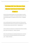 Psychology 2301 Bundled Exam Questions And Answers Latest Update Graded A&plus;