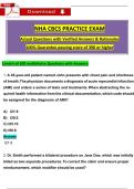 NHA CBCS Practice Exam 2&colon; 100 Questions with Verified Answers & Rationales