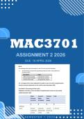 MAC3701 ASSIGNMENT 2 SEMESTER 1 2026 - DISTINCTION &vert; DUE 16 April 2026