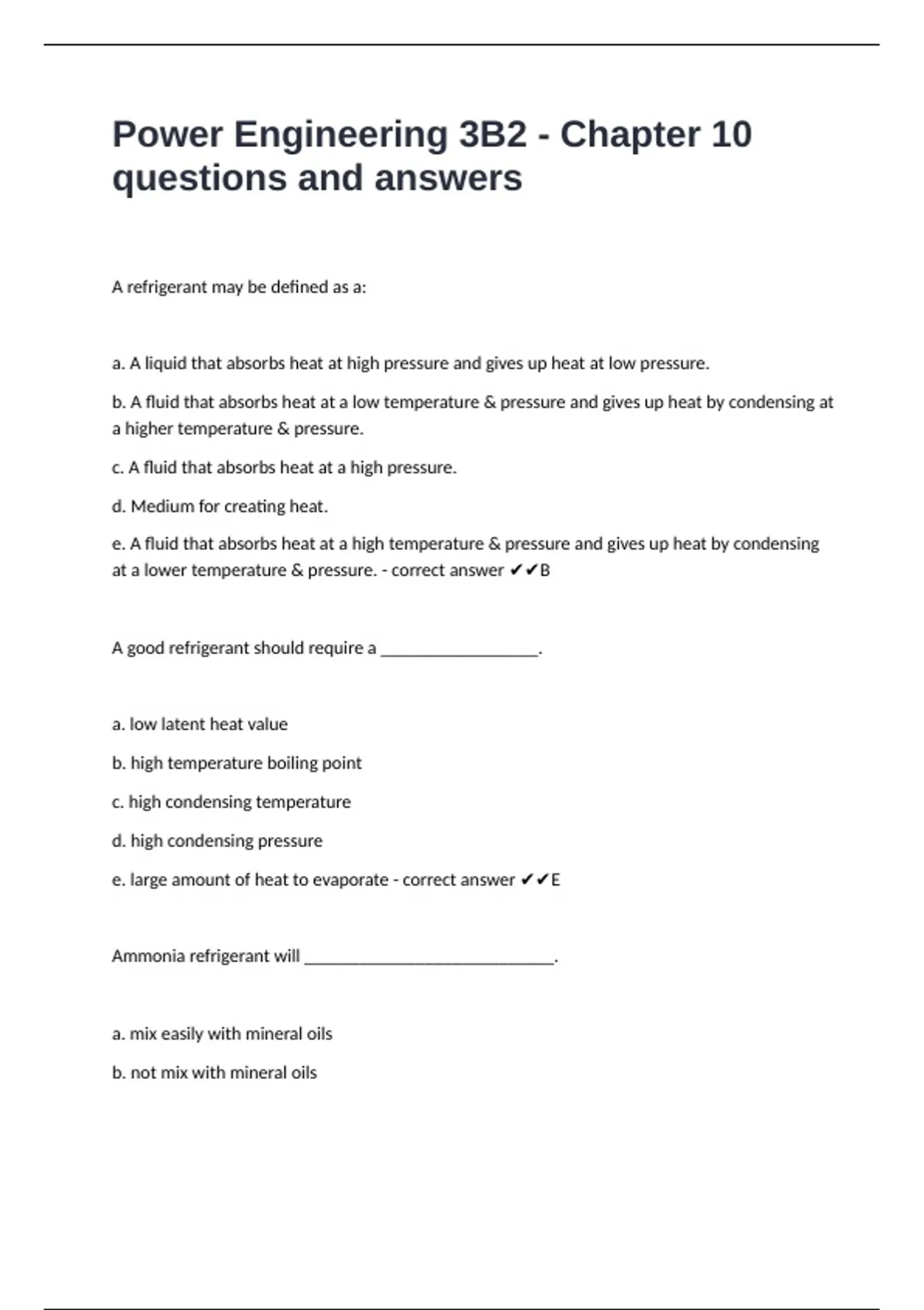 Power Engineering 3B2 - Chapter 10 questions and answers - Power ...