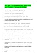 NH DMV Test Practice Test Questions with Already Passed Solutions&period;