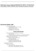 D669 Early Literacy Methods PROMOTING PRINT AWARENESS AND SKILLS NEW UPDATE 2025 Western Governors University